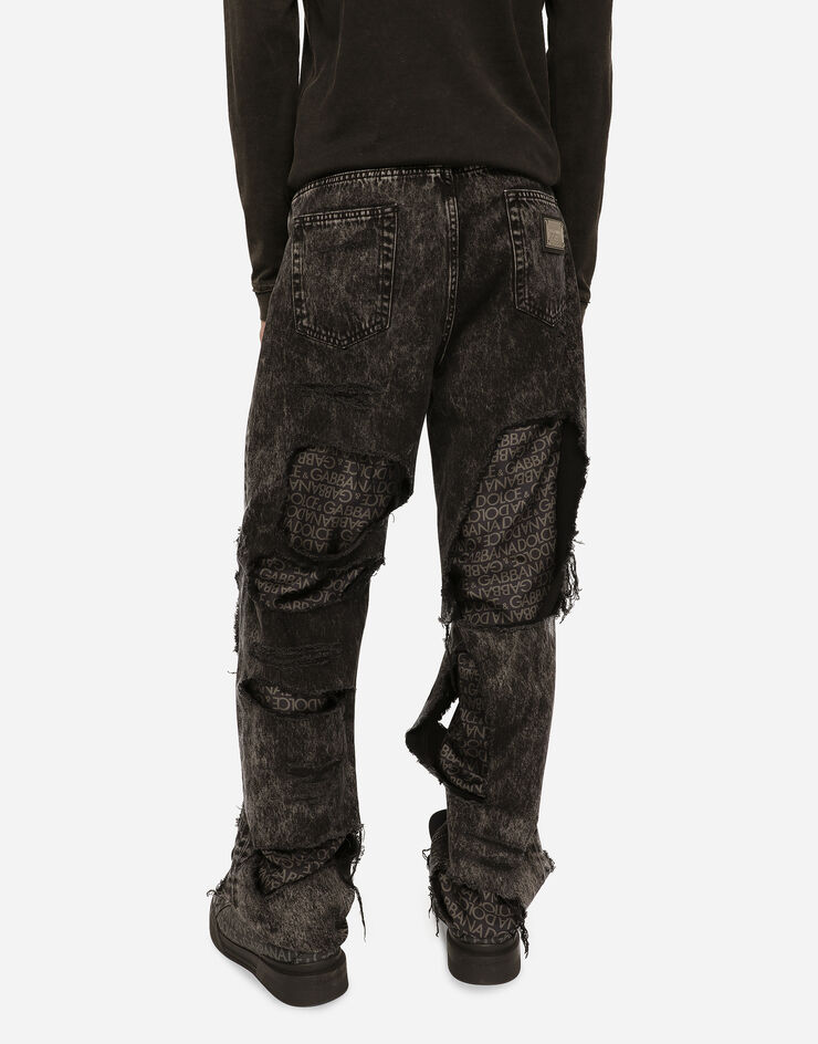 Dolce&Gabbana Straight-leg jeans with silk twill interior Multicolor GV4VXDG8JW3