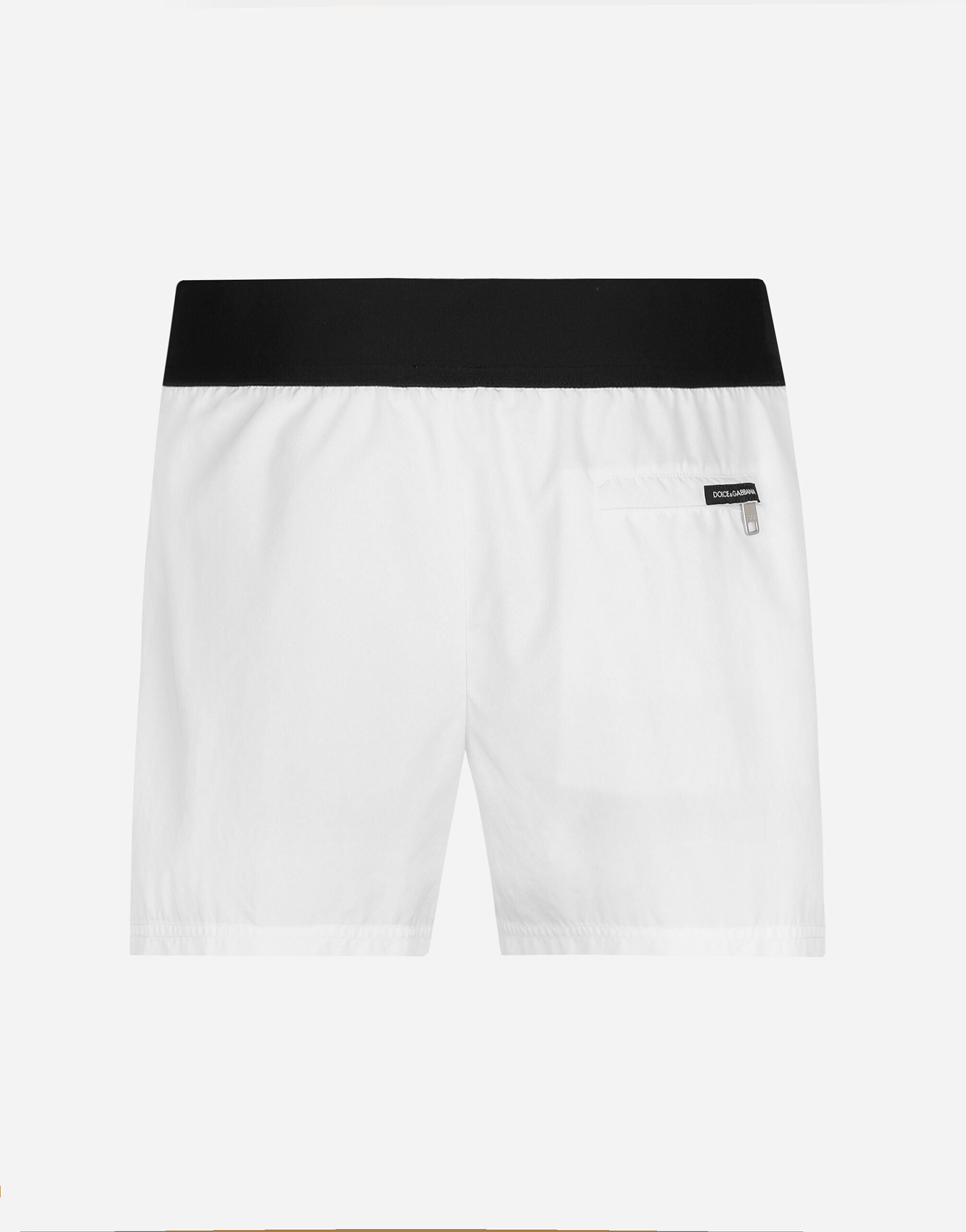DOLCE&GABBANA ロゴバンドブリーフ ホワイト 大人気 ホワイトのメンズ Swim briefs with high-cut leg and branded