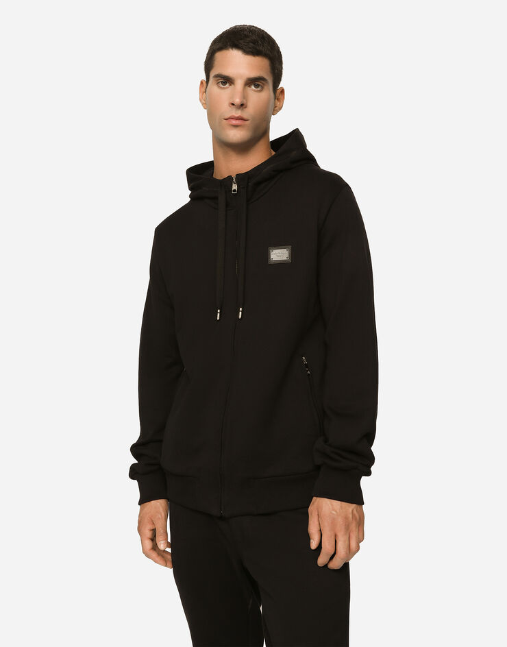 Dolce & Gabbana Jersey zip-up hoodie черный G9ABITG7F2G