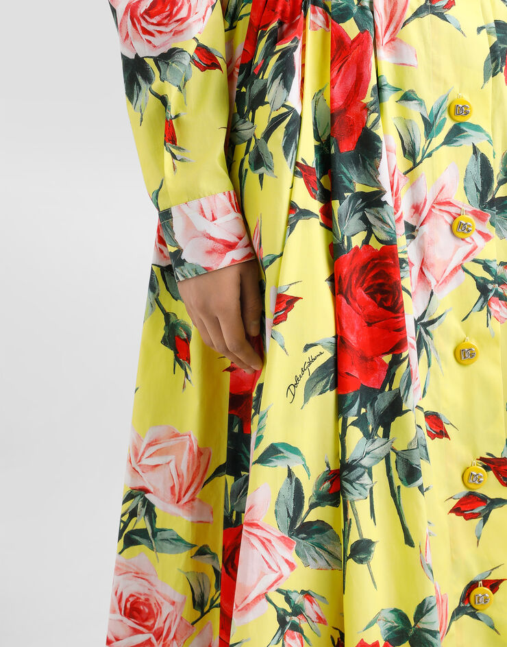 Dolce & Gabbana Falda longuette de algodón con estampado Bouquet Imprima F4CFETHS5TF
