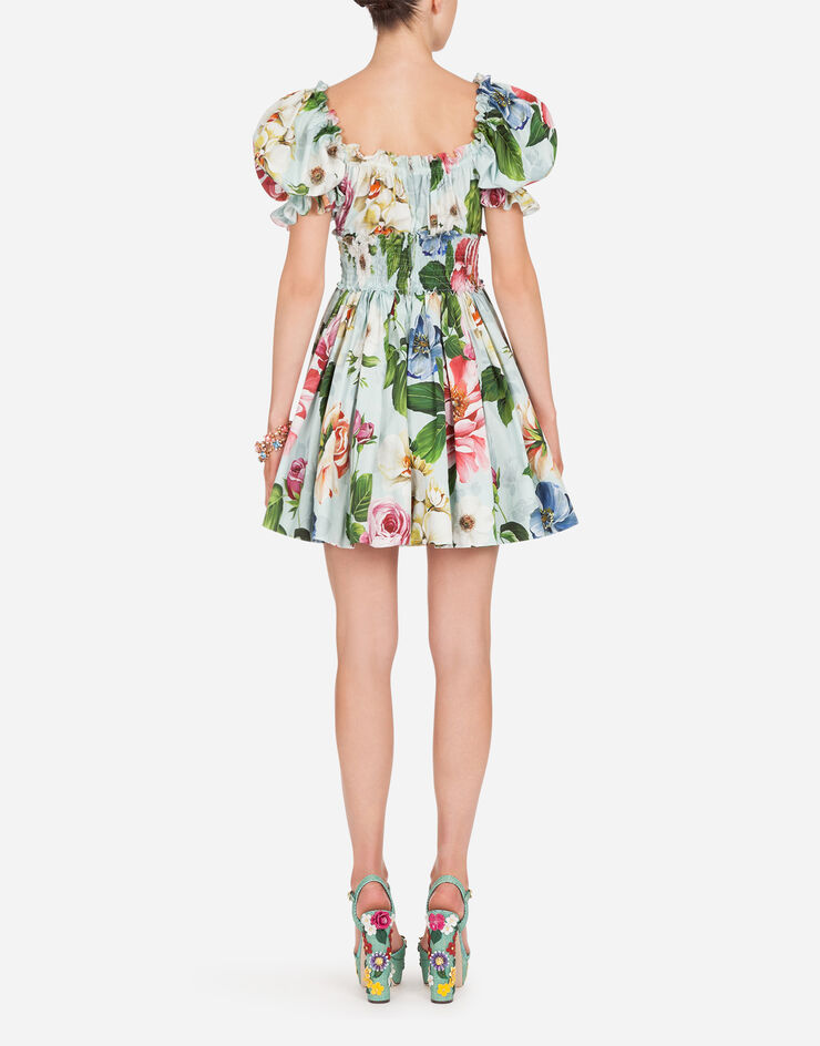 Dolce & Gabbana SHORT FLORAL-PRINT POPLIN DRESS BLUMENPRINT F6H5QTHS5GB