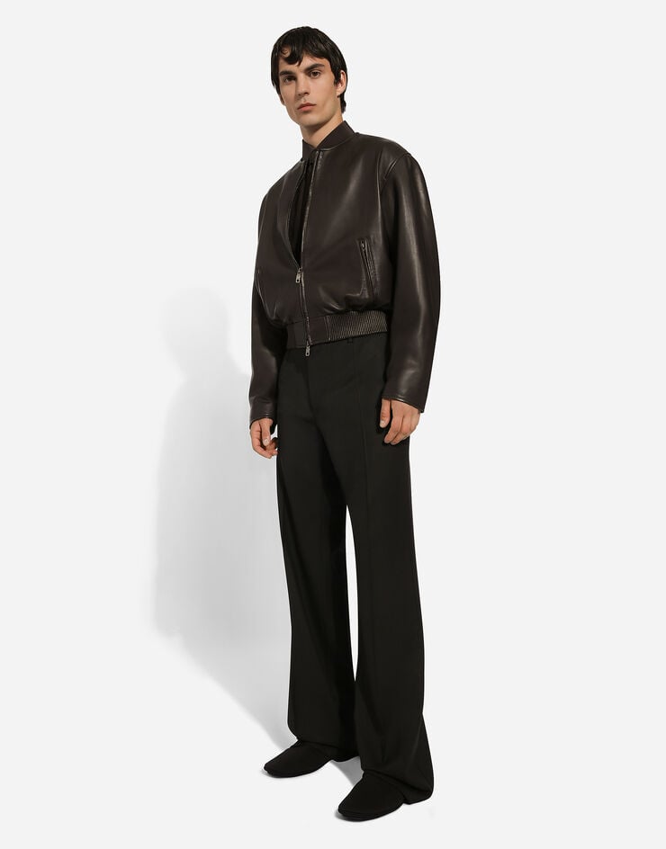 Dolce & Gabbana Leather bomber jacket Brown G9AXHLHULVD