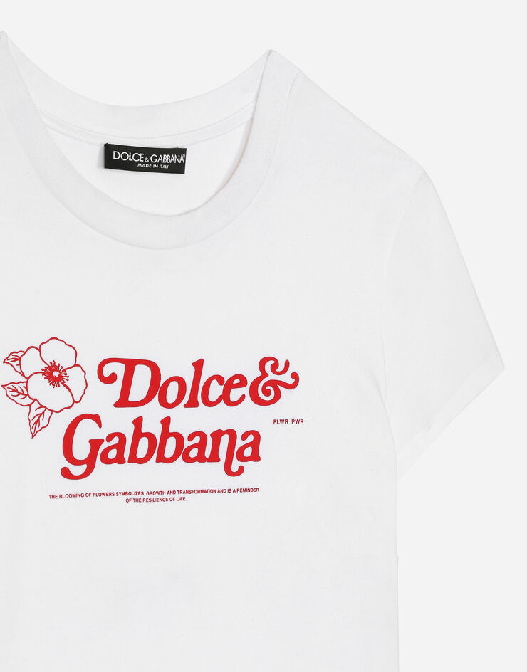 Dolce & Gabbana Tシャツ ジャージー ドルチェ&ガッバーナプリント ホワイト F8U48TGDCA2