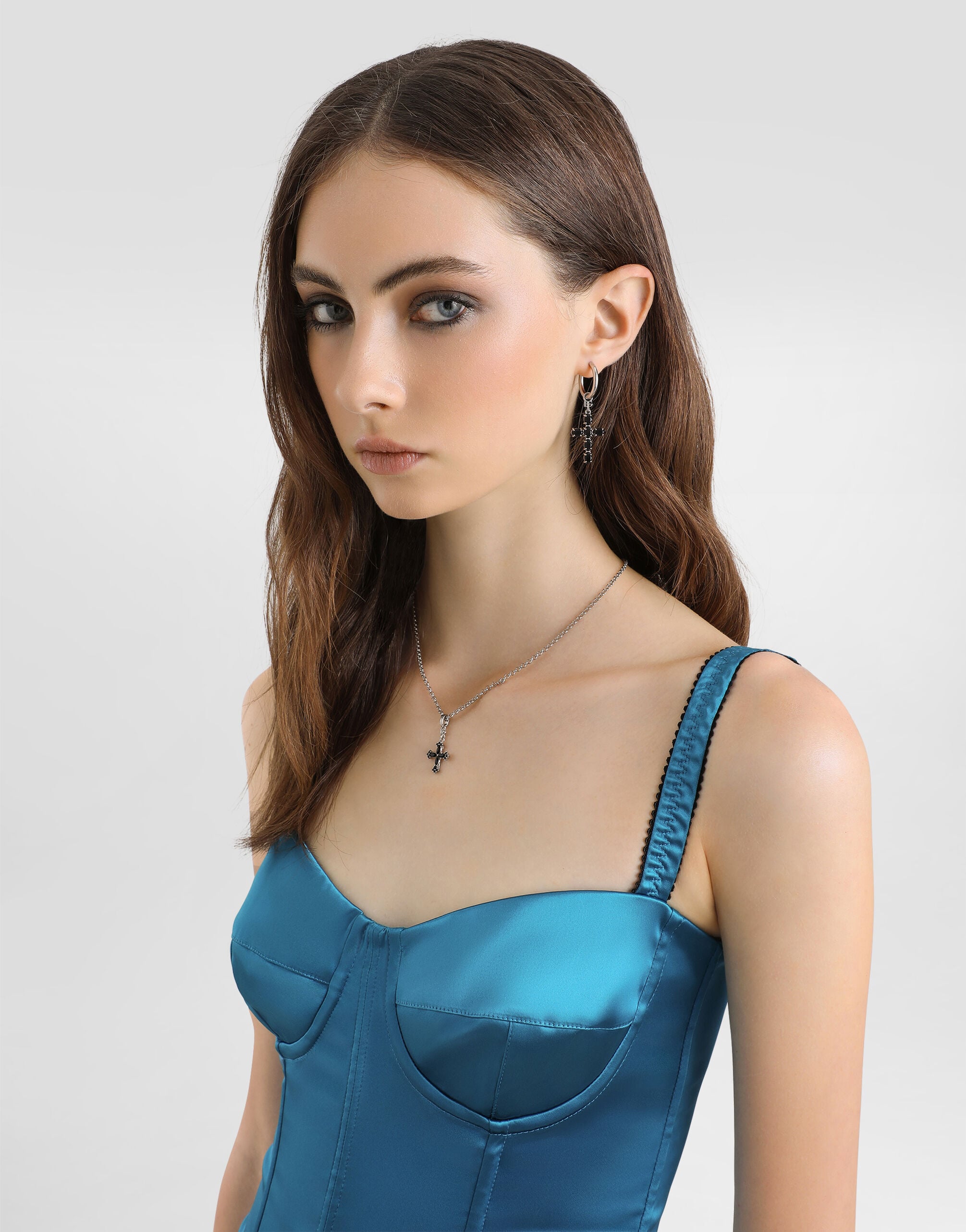 Stretch satin dress - thumbnail 8