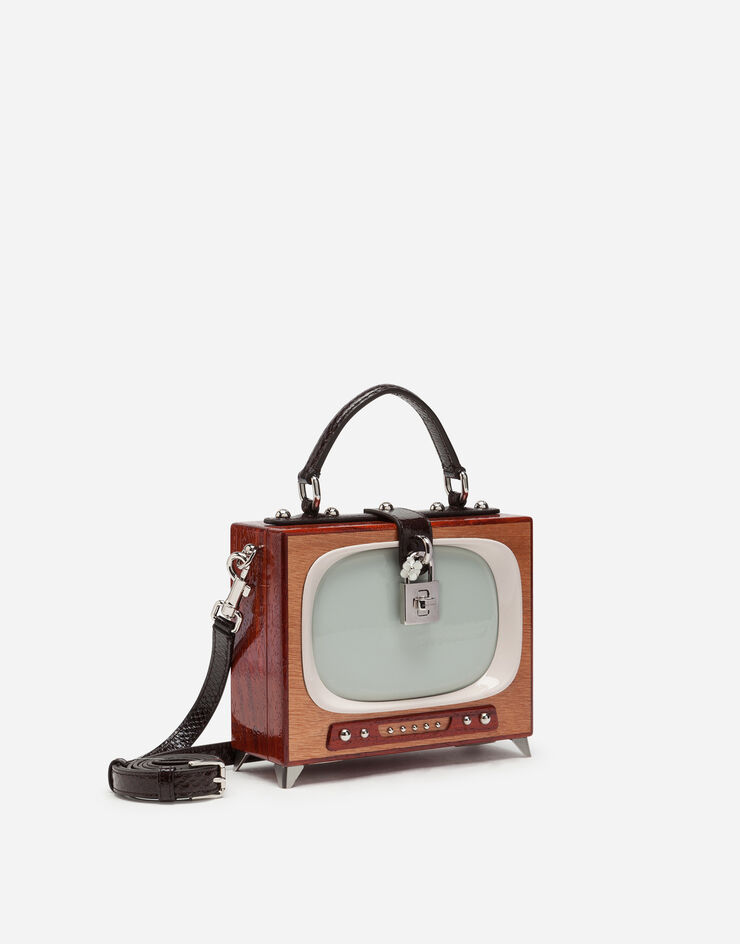 Dolce & Gabbana Tv Dolce Box bag in hand-painted wood Multicolor BB5970A8H08