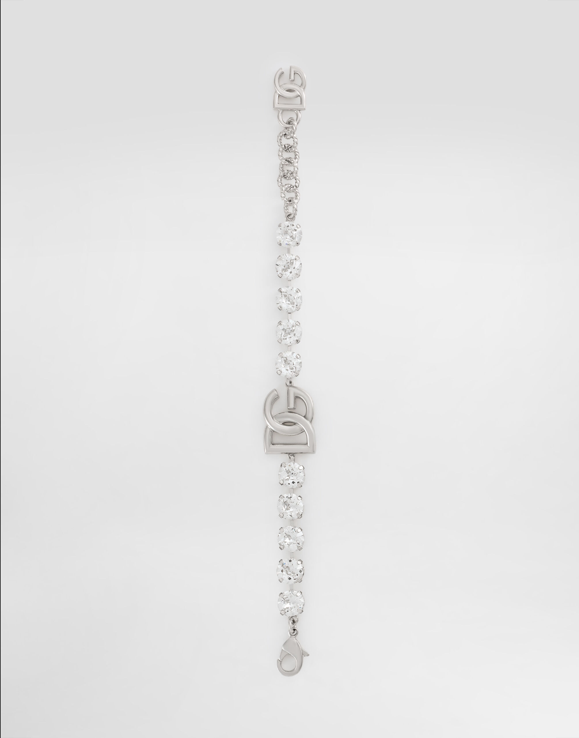 安価 Bracelet with rhinestones and DG logo in Silver for Women アクセサリー