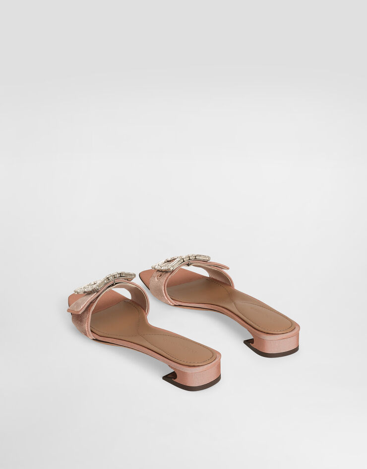 Dolce & Gabbana Mule de terciopelo con hebilla joya Rosa CR1783A9S20