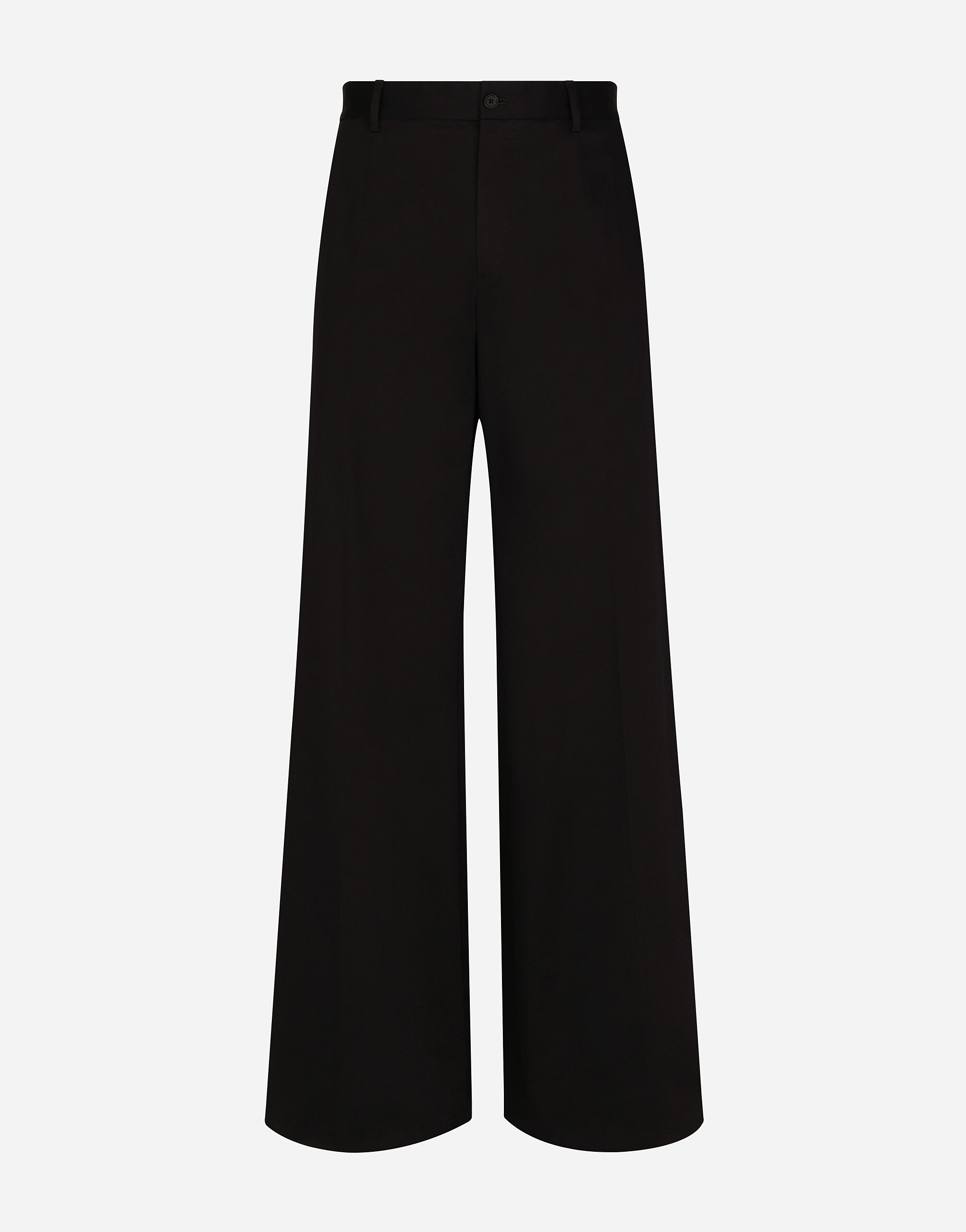 Dolce & Gabbana Wide-leg stretch cotton pants Black GP03JTGH253