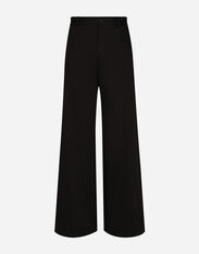 Dolce & Gabbana Wide-leg stretch cotton pants Black G8PN9TG7K1V
