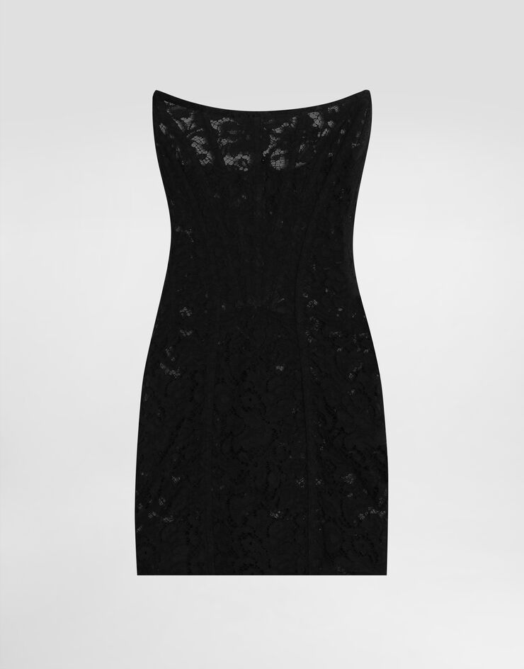 Dolce & Gabbana Short cordonetto lace corset dress Black F6JMXTHLM5E