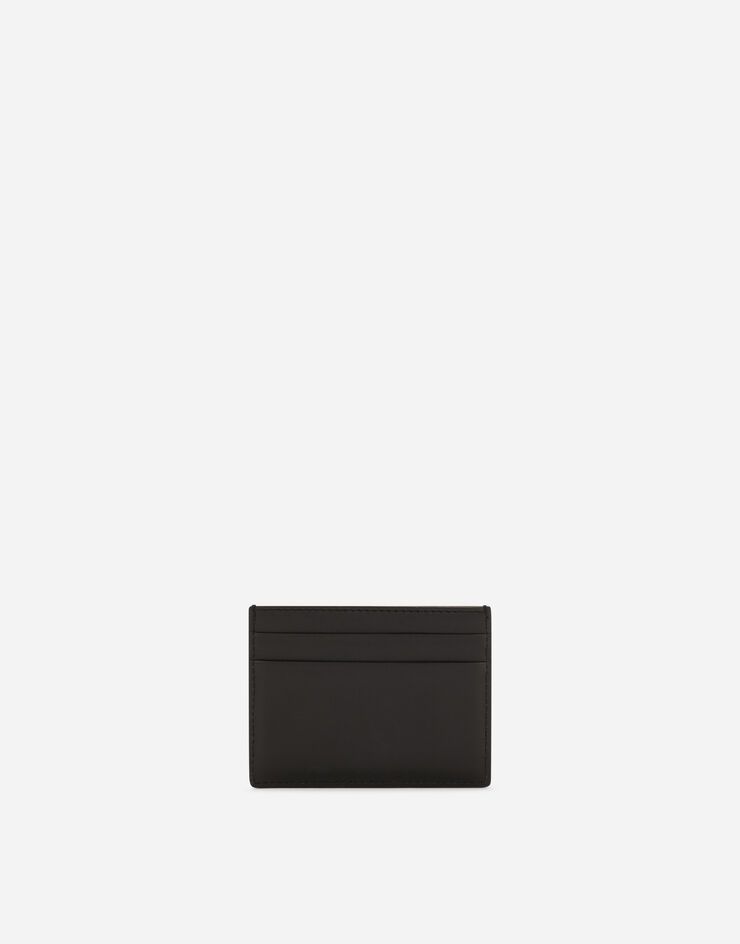 Dolce & Gabbana Porte-cartes en cuir de veau à logo DG Noir BI0330AW576