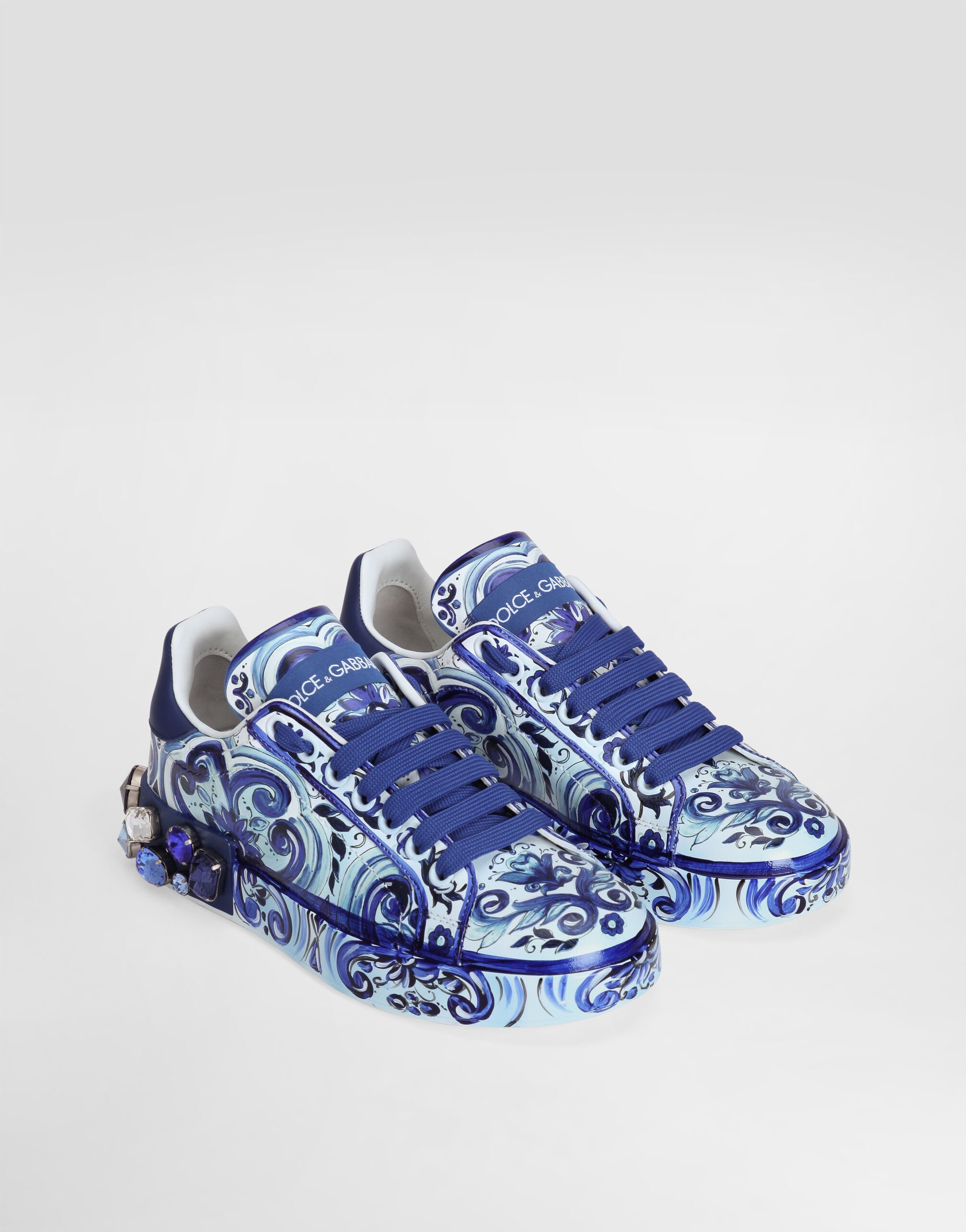 マナナ Majolica-print calfskin Portofino sneakers in Multicolor for
