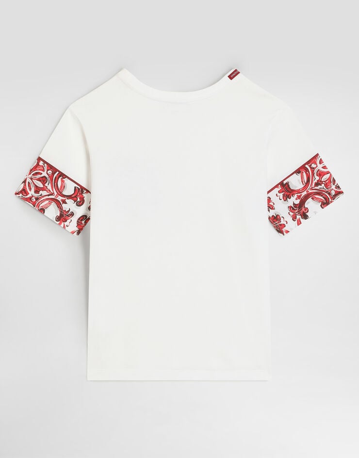 Dolce & Gabbana T-shirt en jersey à imprimé majolique Dolce & Gabbana T-shirt en jersey à imprimé majolique White L4JTKHG7P5D