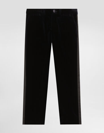 Dolce & Gabbana Klassische Hose aus Samt Blau L44P72FUWBN