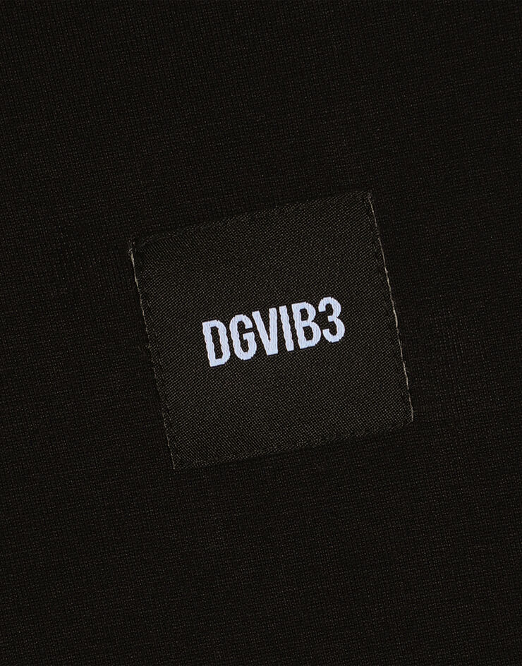 Dolce & Gabbana T-shirt en jersey de coton à imprimé et écusson DGVIB3 Noir G8PB8TG7K00