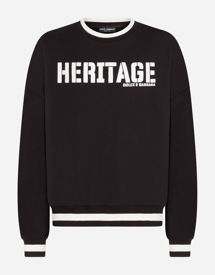 Dolce & Gabbana Jersey sweater with heritage print NERO G9QF3TG7VNV