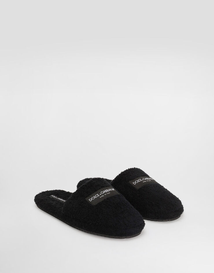 Dolce & Gabbana DG Hotel terry slippers Black A80608A0324