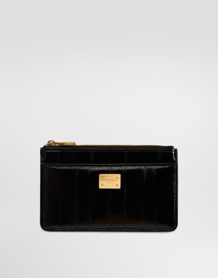 Dolce & Gabbana Porte-cartes en cuir d’anguille Dolce & Gabbana Porte-cartes en cuir d’anguille Noir BI1261A8B08