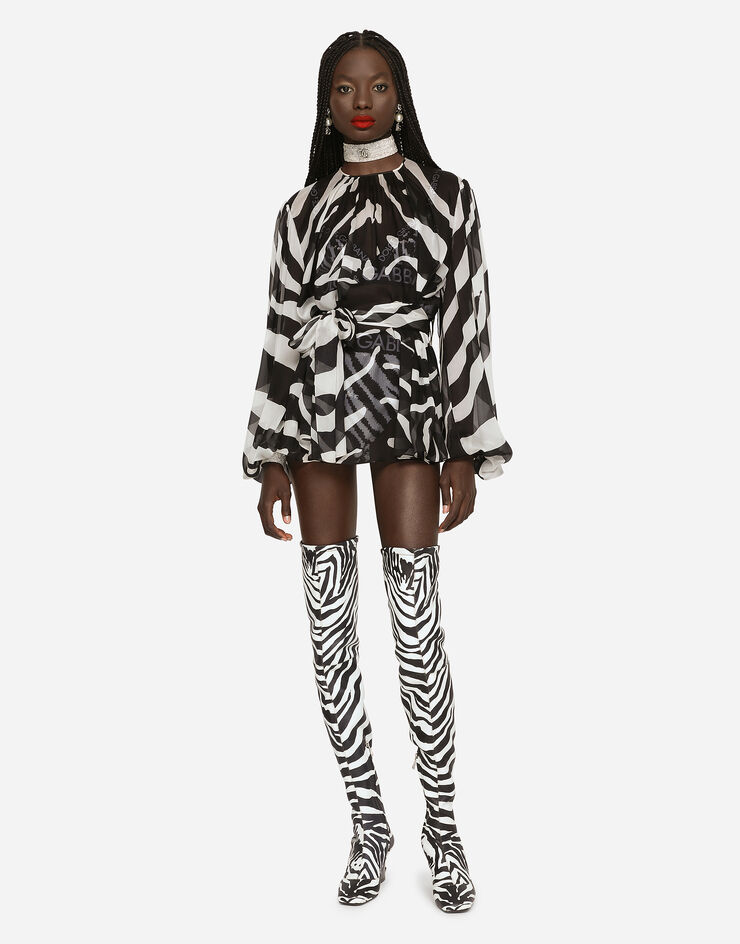 Dolce & Gabbana Zebra-print chiffon blouse Animal Print F5P95TIS1MO