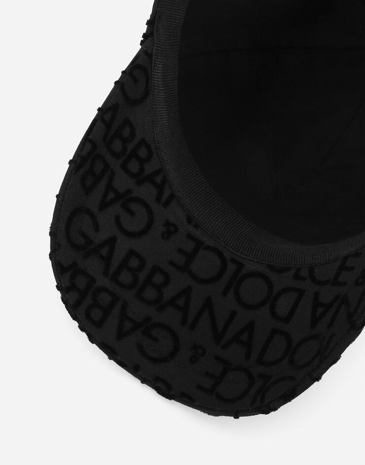 Dolce&Gabbana Cotton baseball cap with logo print Negro LB4H80G7K2Y