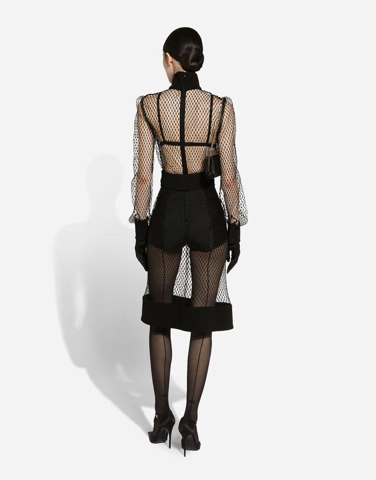 Dolce & Gabbana Culotte en satin de soie avec élastique en marquisette Noir FTAG1TGDCMX