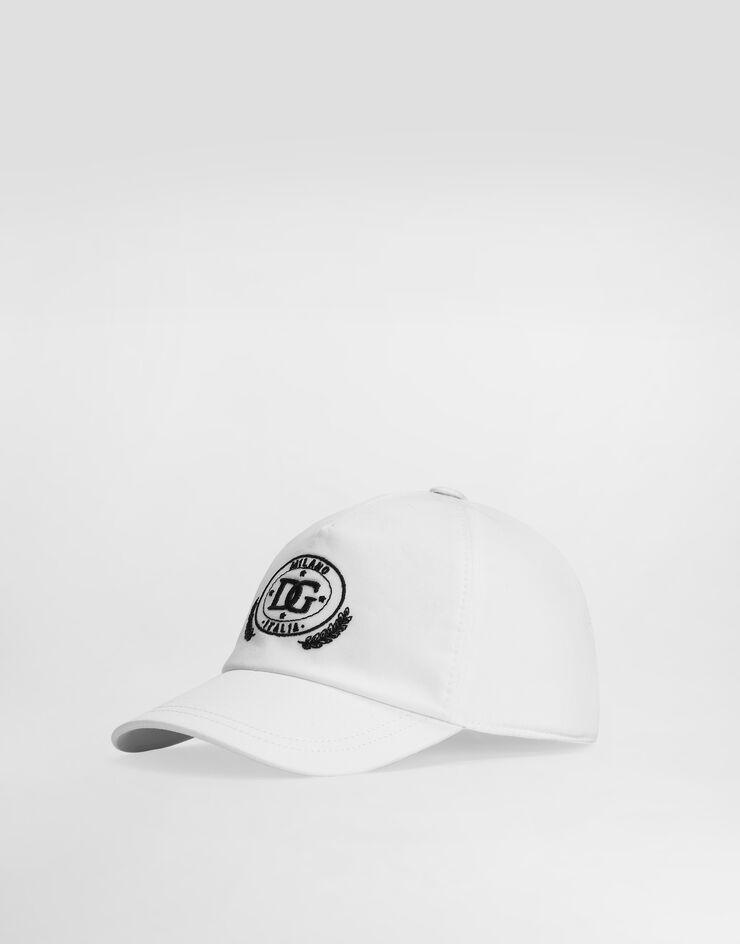 Dolce & Gabbana Gorra de béisbol de sarga con bordado Blanco LB4H80G7PBR