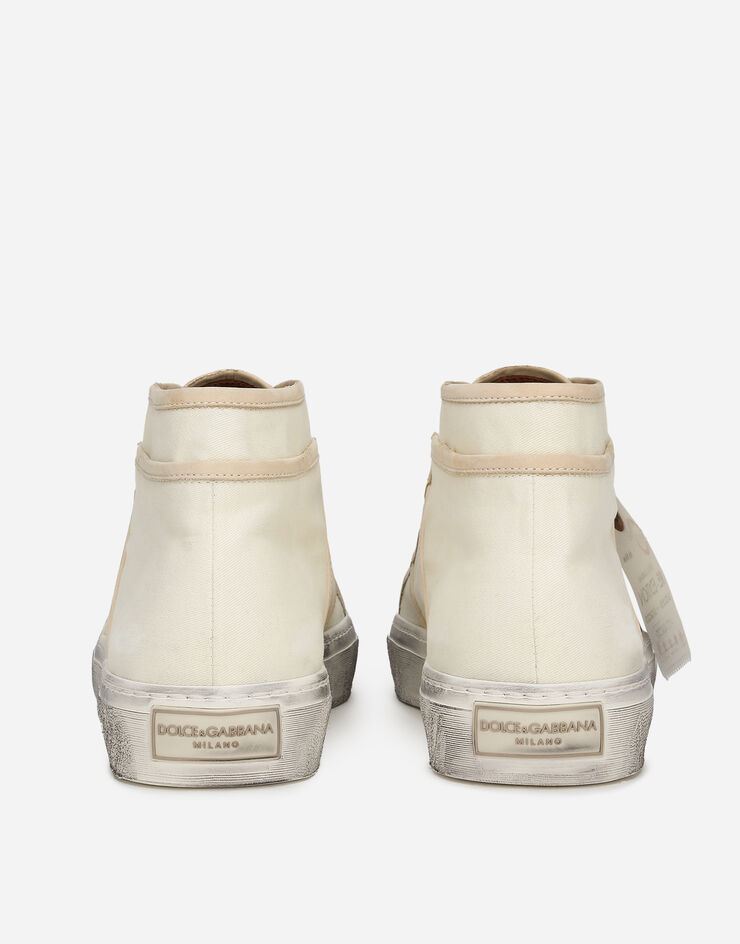 Dolce & Gabbana Sneakers mi-hautes vintage en tissu Neutre CS2195AL049