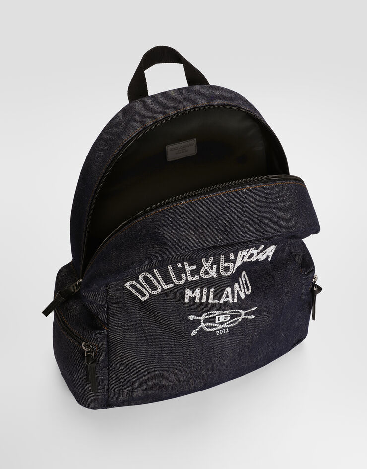 Dolce & Gabbana Mochila en denim con logo Dolce & Gabbana Mochila en denim con logo Blue EM0122A3M27
