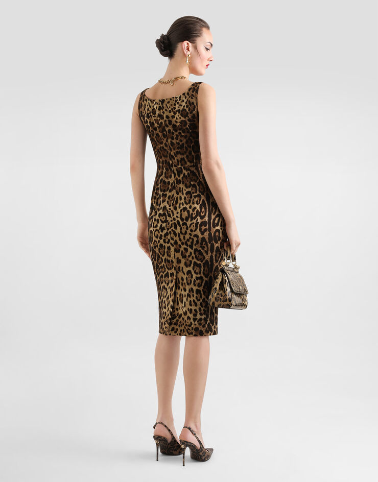 Dolce & Gabbana Leopard-print charmeuse dress Print F6F4ZTGDCLX
