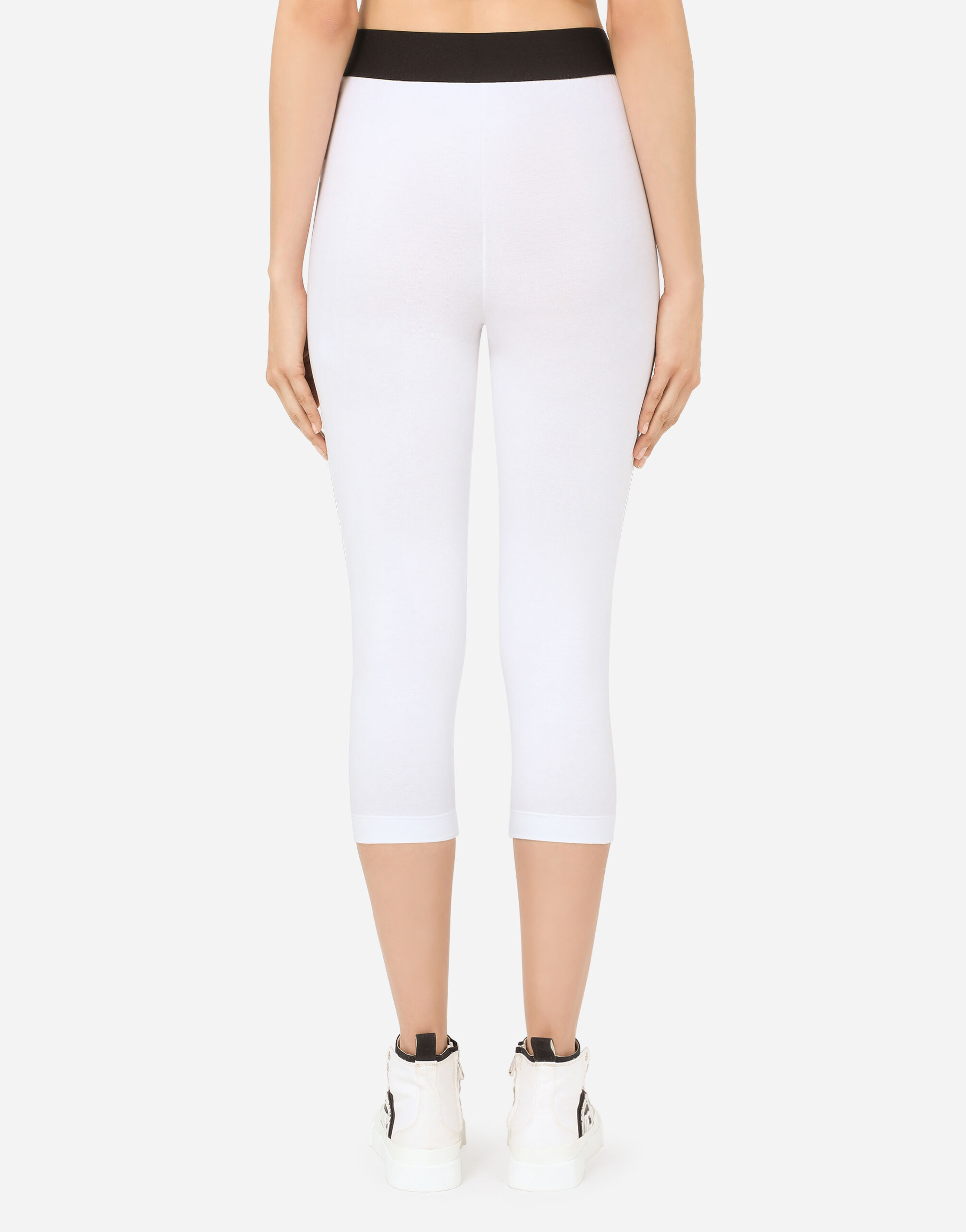【送料&関税込】Dolce & Gabbana Slim Fit Leggings Jersey leggings with branded elastic in White for Women
