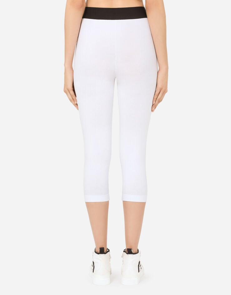 Dolce & Gabbana Jersey leggings with branded elastic White FTB5STFUEEY