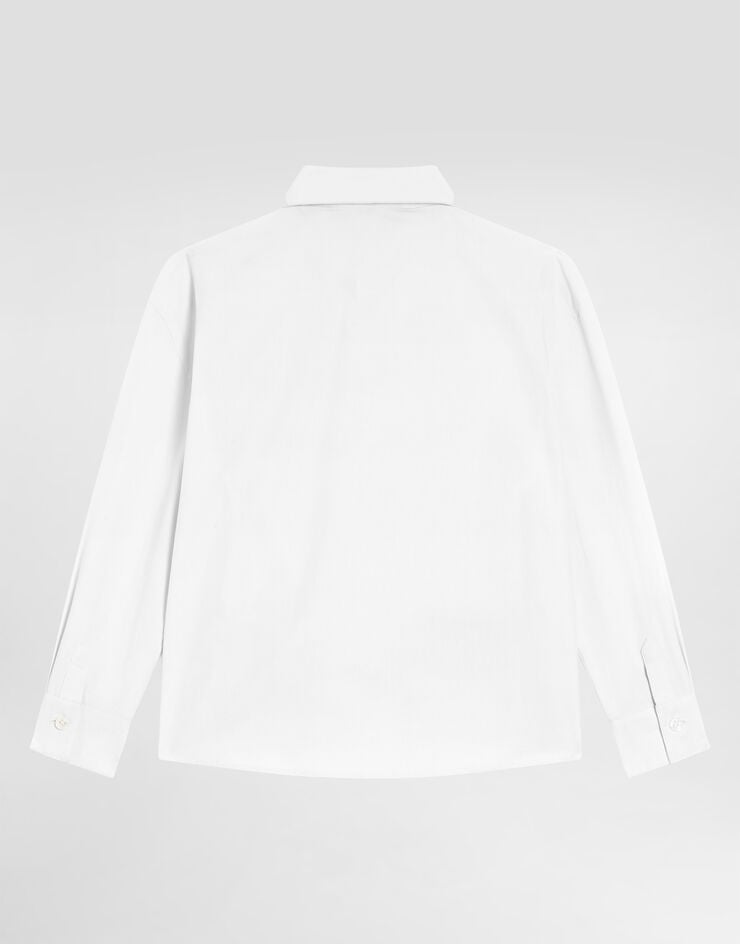 Dolce & Gabbana Cotton shirt with embroidery and patch Grey L44S46FU609