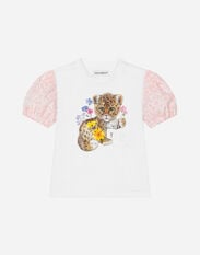 Dolce & Gabbana T-shirt en jersey à broderie Bébé Léopard Imprimé L2JW9XHS7OJ