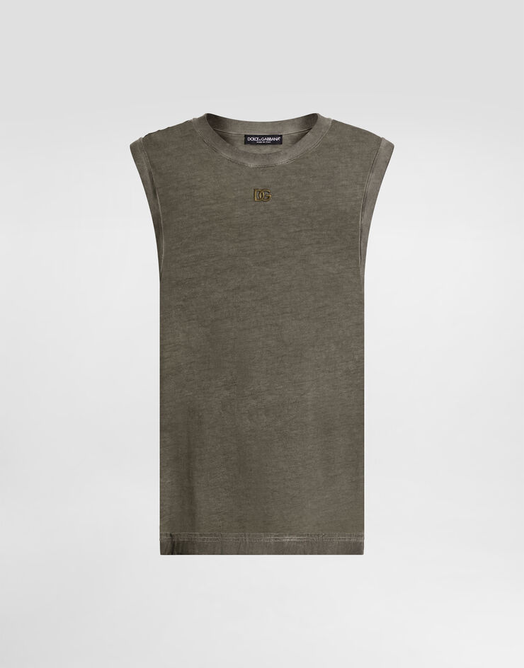 Dolce & Gabbana Cotton tank top Grey G8TE9ZG7PNS