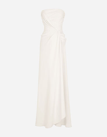 Dolce & Gabbana Long sable dress with side slit White F6K3GTFU1OA