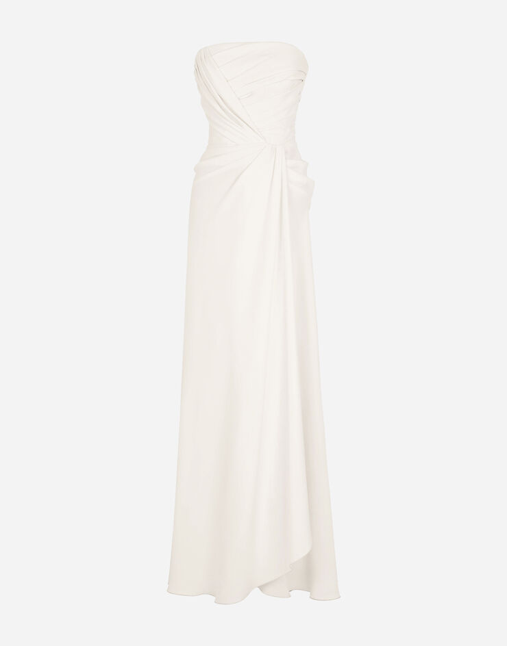 Dolce & Gabbana Long sable dress with side slit BLANCO F6K3GTFU1OA