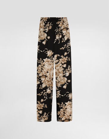 Dolce & Gabbana Rose-print silk vanity pants Print FTC12TFSA7Y