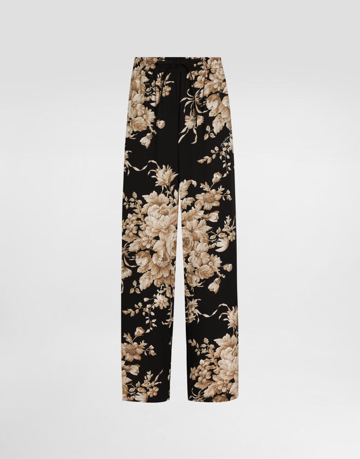 Dolce & Gabbana Rose-print silk vanity pants Print FTC12TFSA7Y