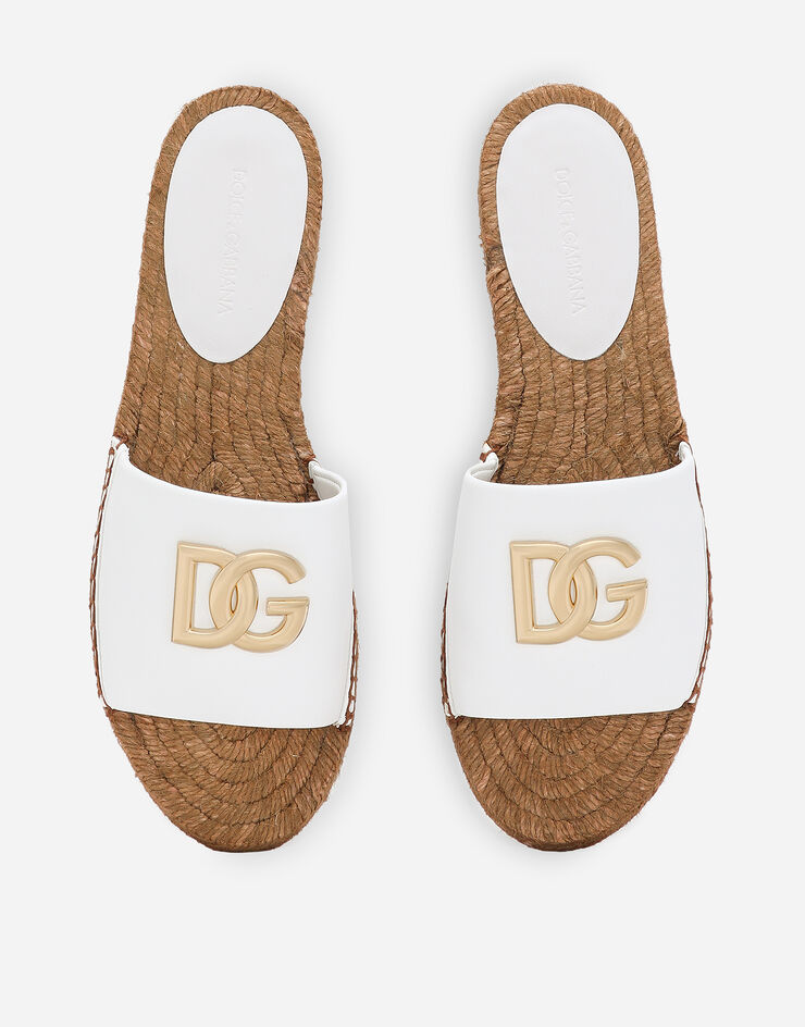 Dolce & Gabbana Slide espadrilla in nappa con logo DG Bianco CE0124AX191
