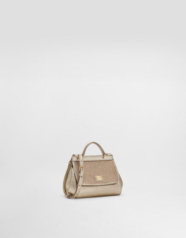 Dolce & Gabbana Sicily calfskin handbag with rhinestones Multicolor EB0003A3G25