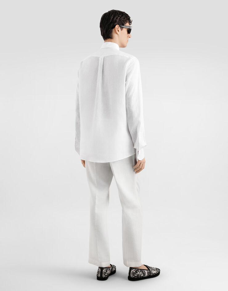 Dolce & Gabbana Martini shirt in linen canvas White G5MM4TFU4MH