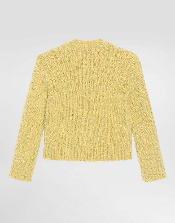Dolce & Gabbana Ribbed cardigan Yellow L5KWMFJGMFF