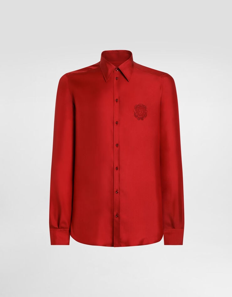 Dolce & Gabbana Martini shirt in silk twill Red G5ML1ZFU1XB