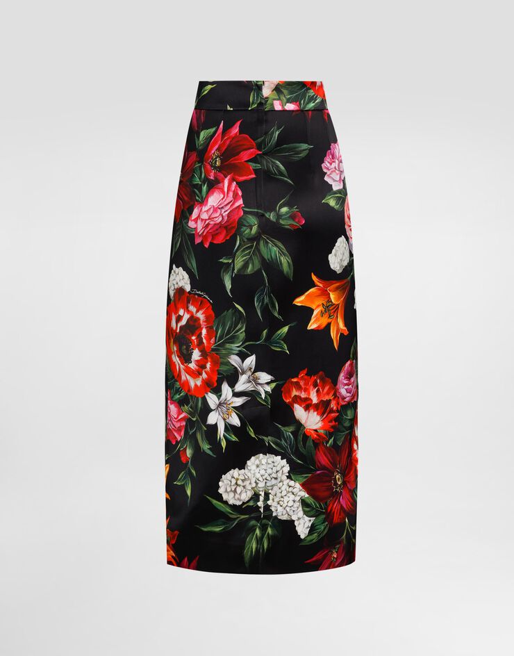 Dolce & Gabbana 花卉印花缎布半裙 版画 F4CS8TFSIB2
