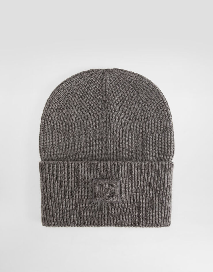 Dolce & Gabbana Strickmütze aus Wolle Grau GX15KZJDVCI