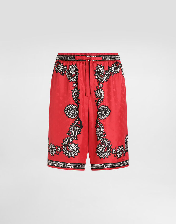 Dolce & Gabbana شورت حرير بطبعة ربطة رأس مطبعة GV37ATGI926