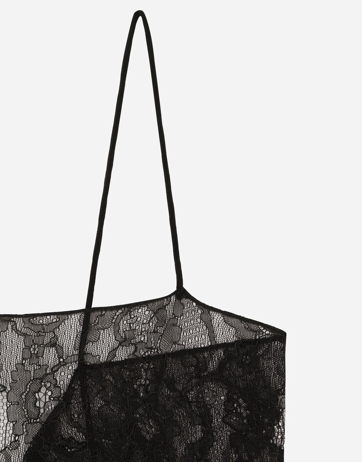 Dolce & Gabbana Floral stretch lace top Black F772YTFLUBM