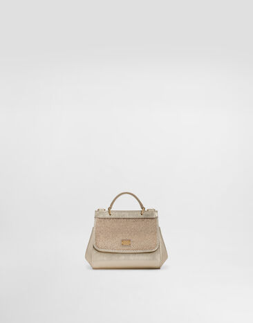 Dolce & Gabbana Sicily calfskin handbag with rhinestones Multicolor EB0003A3G25