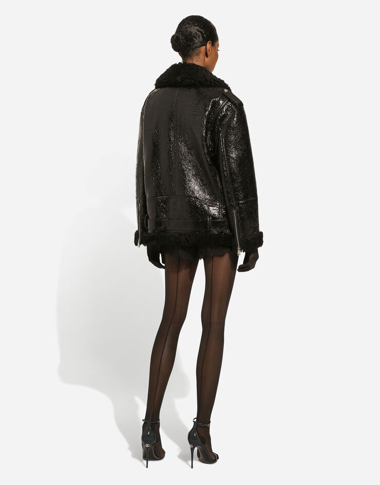 Dolce&Gabbana 反面皮毛一体夹克 黑 F9O50LFUP7F
