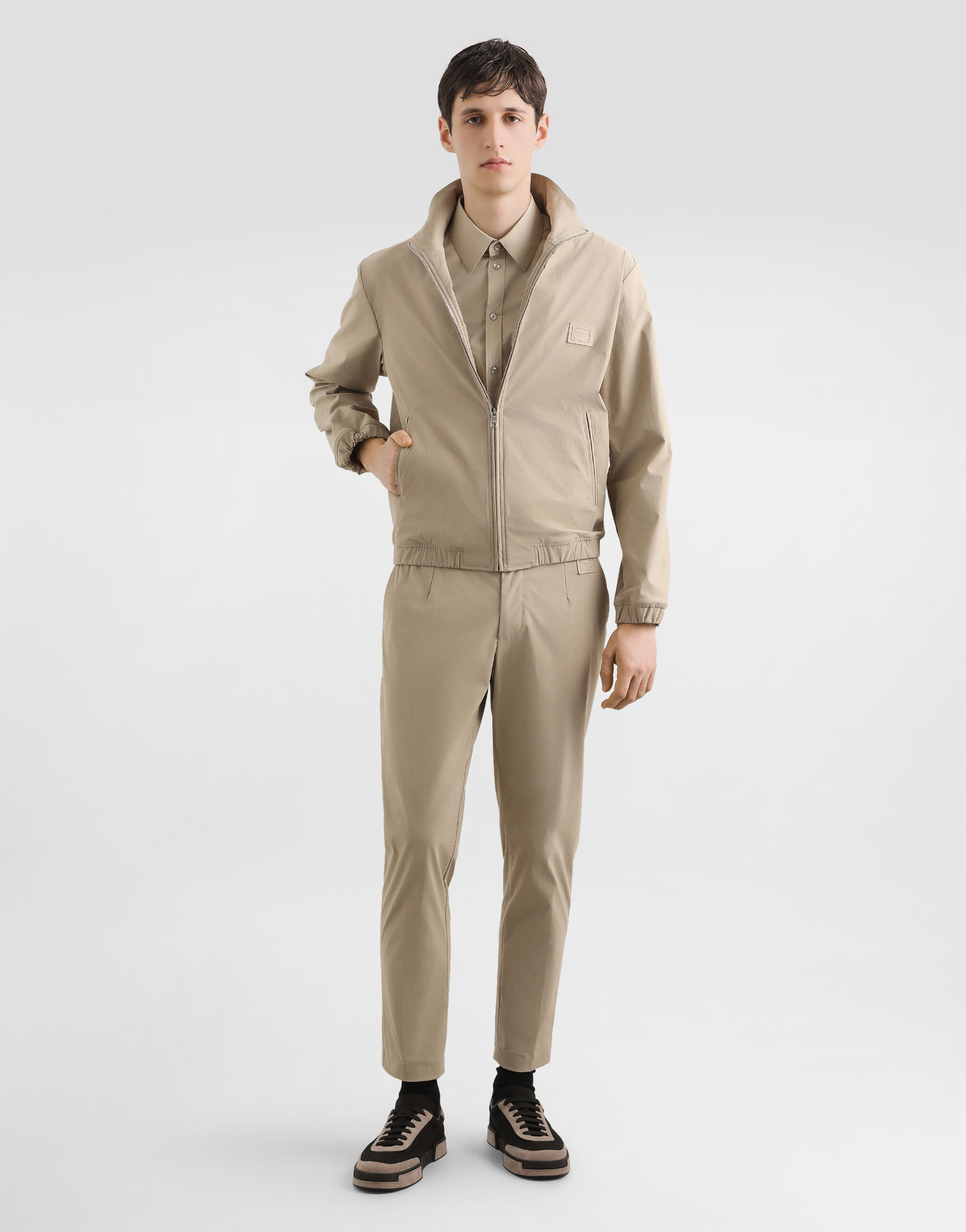 Nylon canvas jacket in Beige for Men | Dolce&Gabbana®